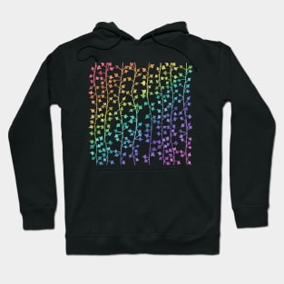 Watercolor Rainbow Pastel Vines Pattern Hoodie